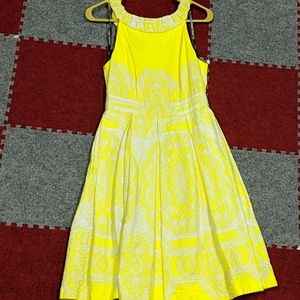 Muse yellow/white dress:summer/horse racing dress!